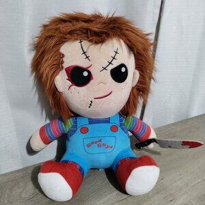 Kidrobot Chucky Hugme‎ Vibrating Plush Toy Halloween Bloody Knife Big Head